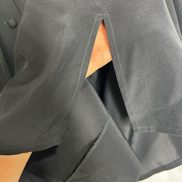 Diane Von Furstenberg 100% Silk Black Gold Embroidered Vintage Tunic Size 1X - Picture 5 of 10